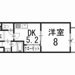 1DKのお部屋の間取り (間取)